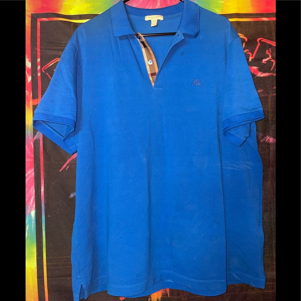 Blue Burberry polo top